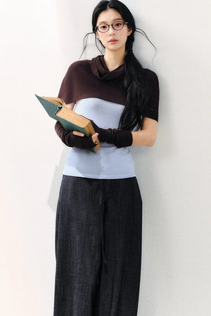 Detachable Shawl Knit Top Set-Up