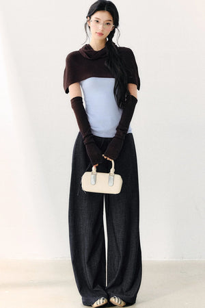 Detachable Shawl Knit Top Set-Up