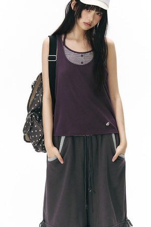 Detachable Striped Knit Camisole