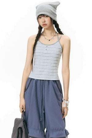 Detachable Striped Knit Camisole