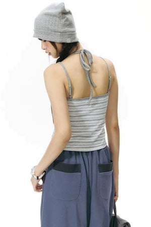 Detachable Striped Knit Camisole
