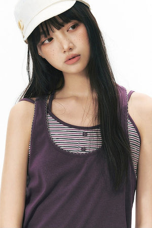 Detachable Striped Knit Camisole