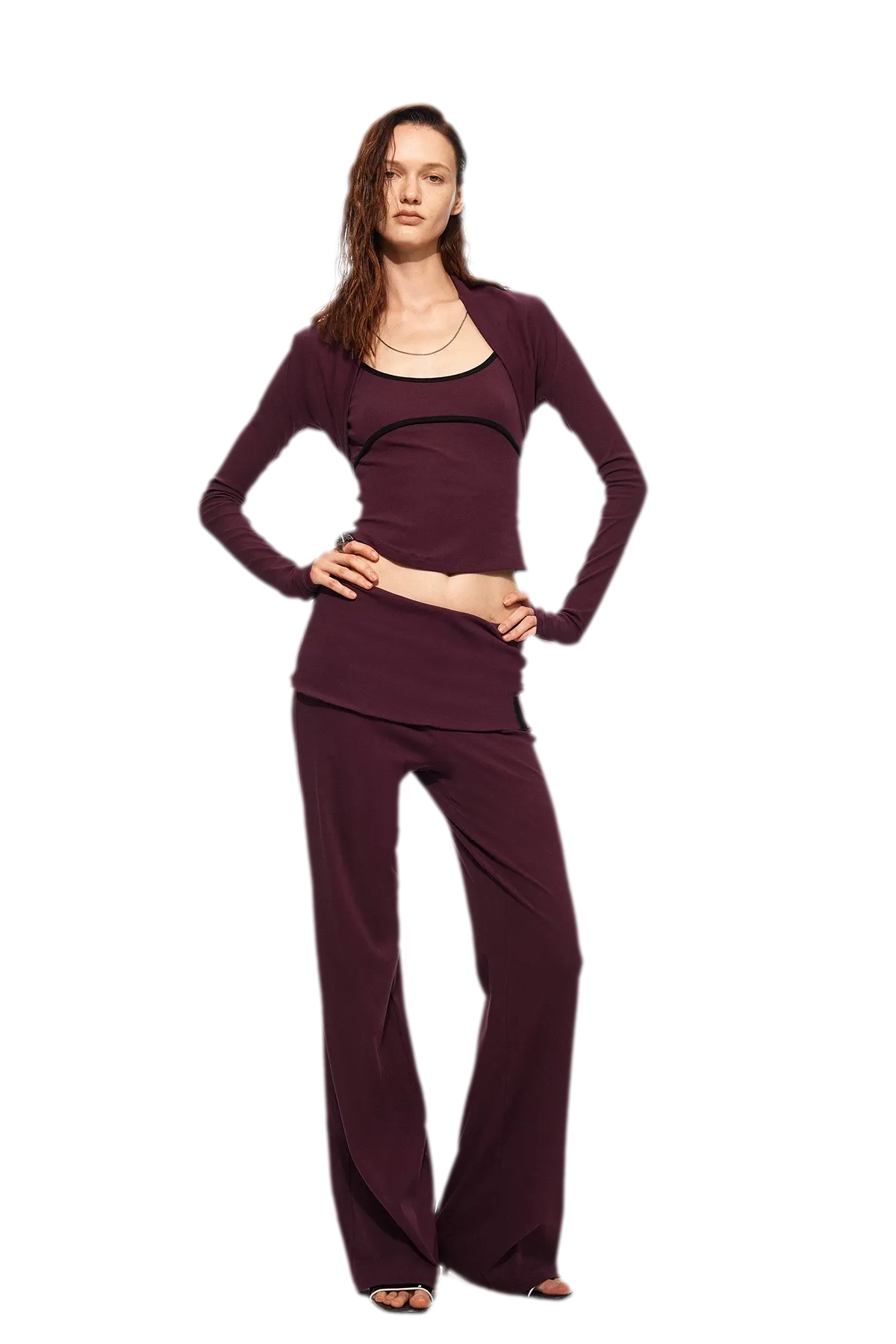 Contrast Cami Pants Set