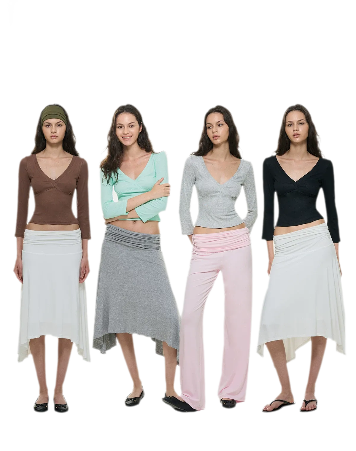 Crossfront Ribbed V-Neck Top