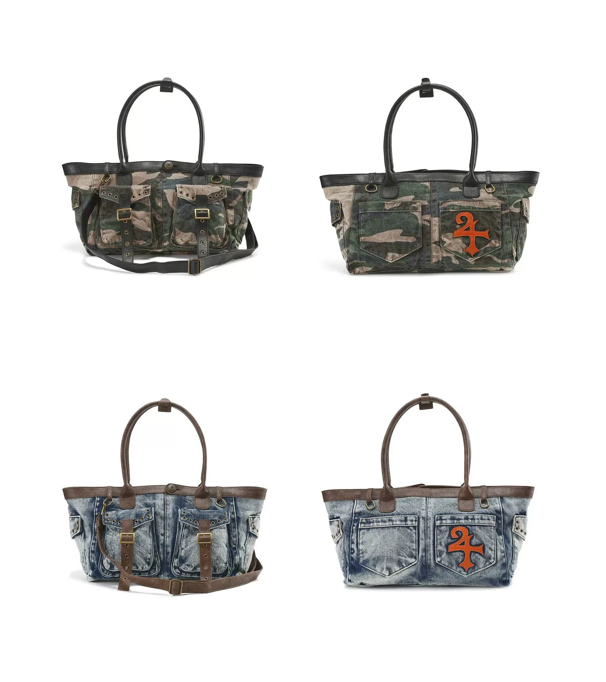 Camouflage & Denim Tote Bag