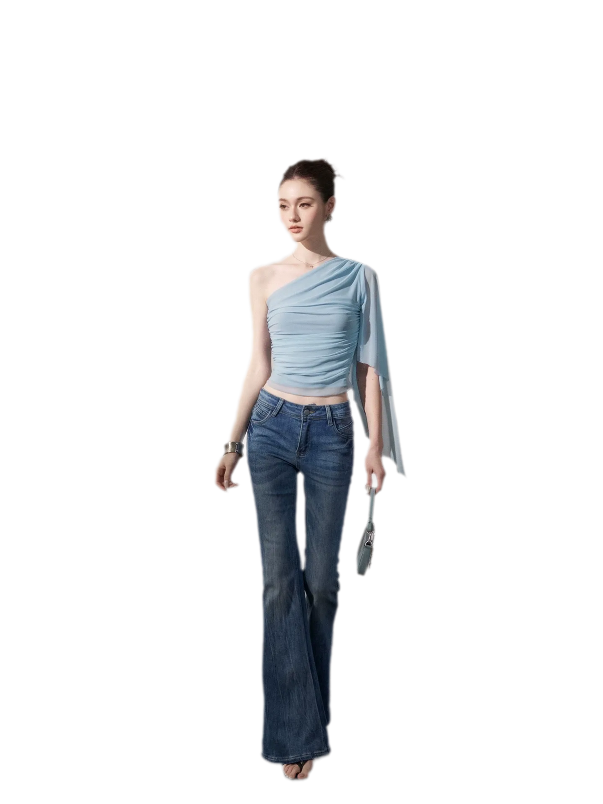 Ruched One-Shoulder Top