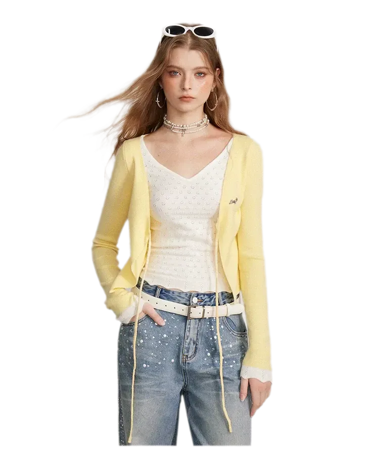 Contrast Panel V-Neck Top