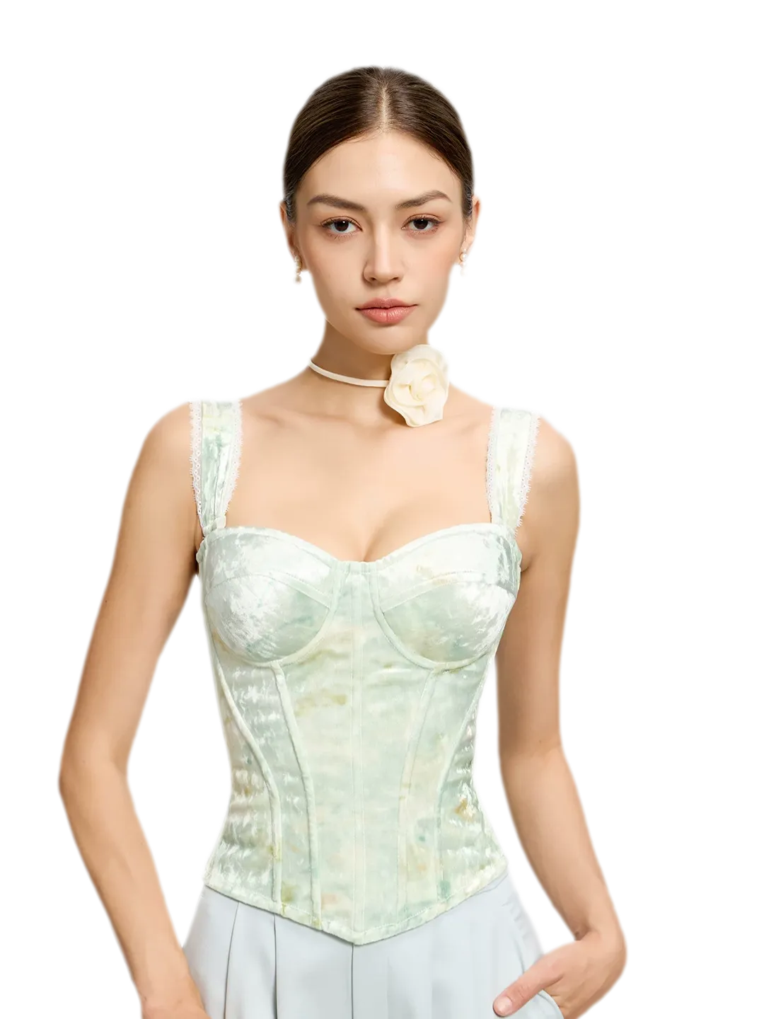 Jacquard Velvet Corset Cami