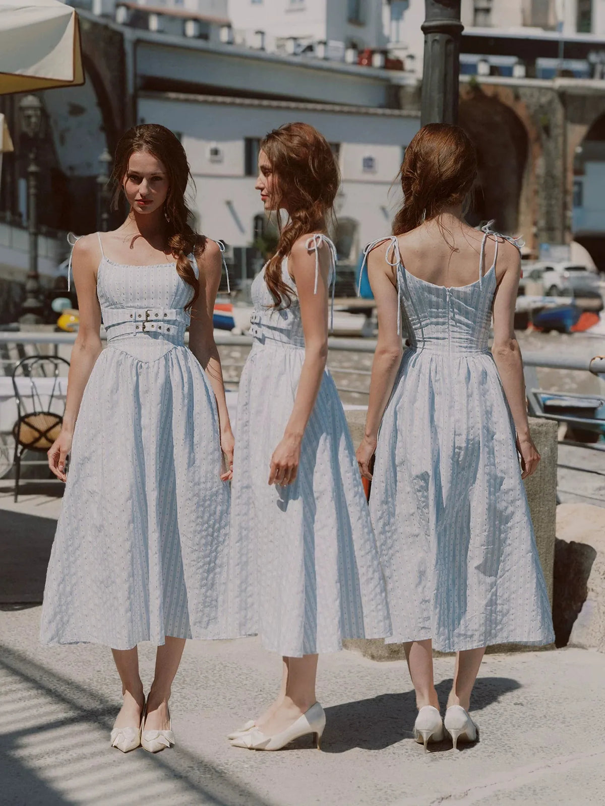 Striped Jacquard A-Line Dress