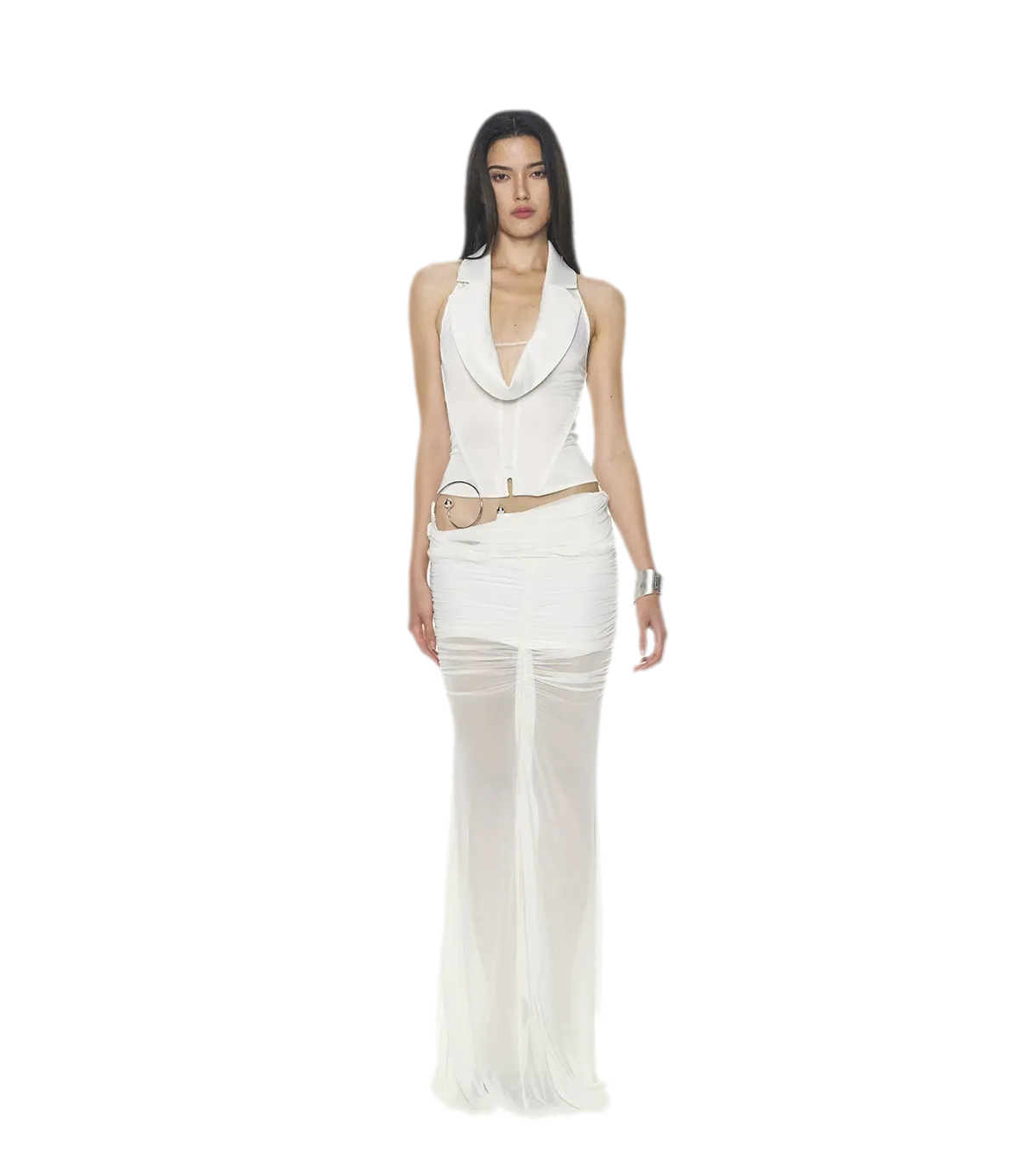 Silver Ring Mesh Dress