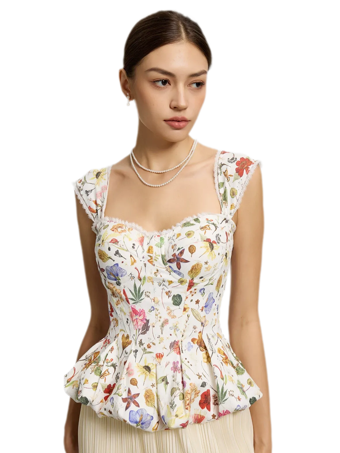 Floral Boned Corset Top
