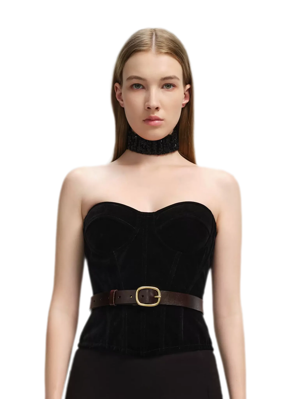 Velvet Boned Corset Top