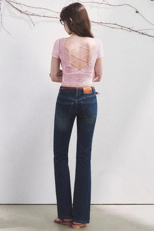Dewdrop Lace Backless Top