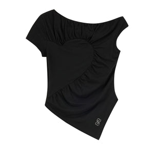 Diagonal Shoulder Waist T-Shirt
