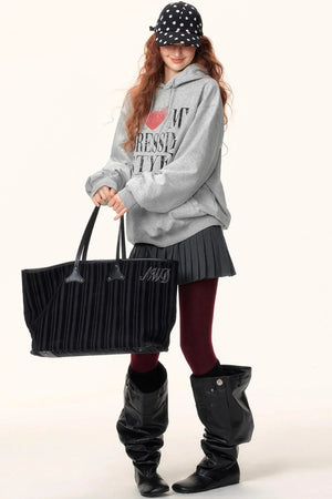 Diamond-Embellished Hooded Sweater