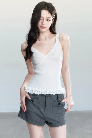 Displaced Time High-Waisted Shorts