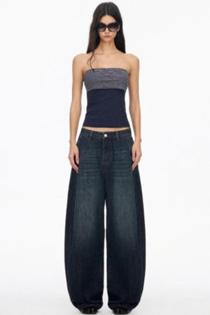 Distressed Cat Whiskers Straight Jeans