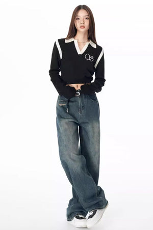 Distressed Non-Stretch Vintage Jeans
