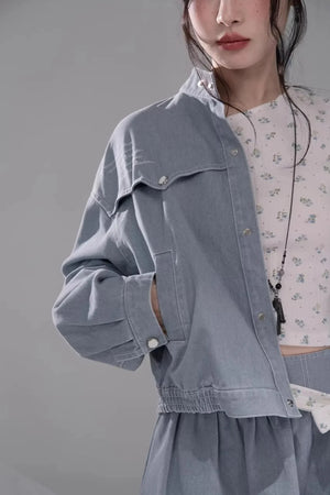 Distressed Rock Denim Jacket Set-Up