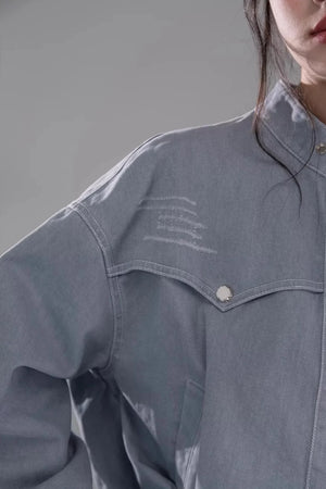 Distressed Rock Denim Jacket Set-Up