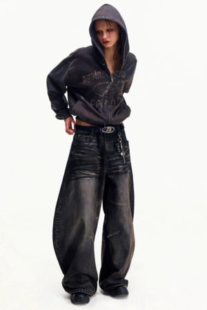 Distressed Vintage Washed Jeans