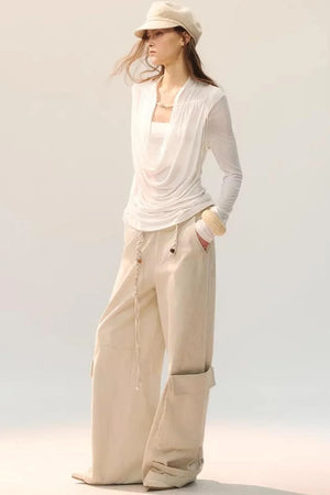 Distressed Washed Cargo Pants