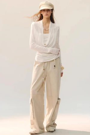 Distressed Washed Cargo Pants