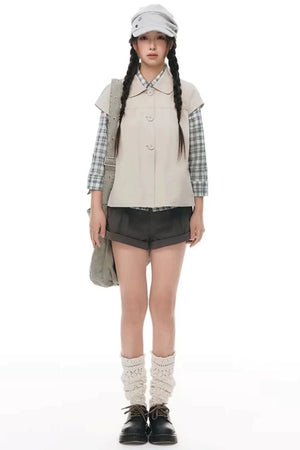 Doll Collar Flutter Sleeve Cardigan