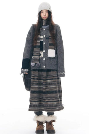 Doll Collar Knitted Cardigan
