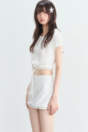 Doll Collar Lace Puff Sleeve Blouse
