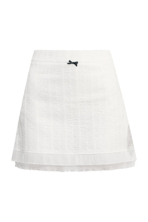 Doll Collar Mid-Sleeve Shirt and Hip-Hugging Skirt Set-Up