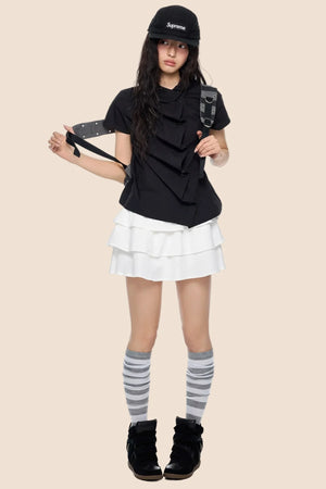 Doll Collar Plaid Blouse