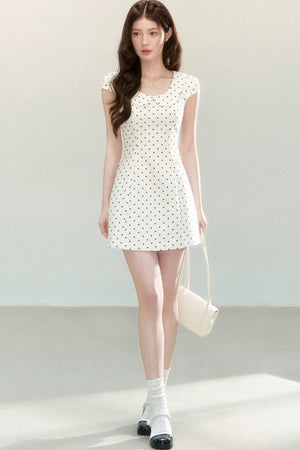 Doll Collar Polka Dot A-Line Dress