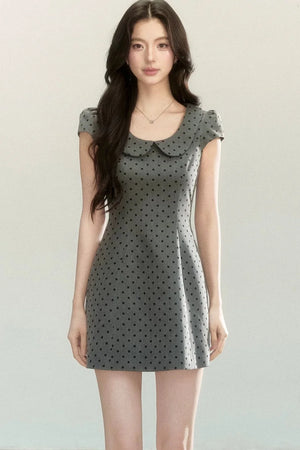 Doll Collar Polka Dot A-Line Dress