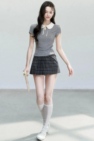 Doll Collar Short Sleeve Top