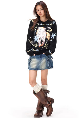 Dopamine Jacquard Knit Sweater