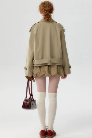 Double-Breasted Cropped Trench Coat