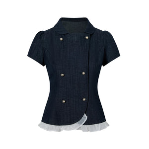Double-Breasted Polo Top Set-Up