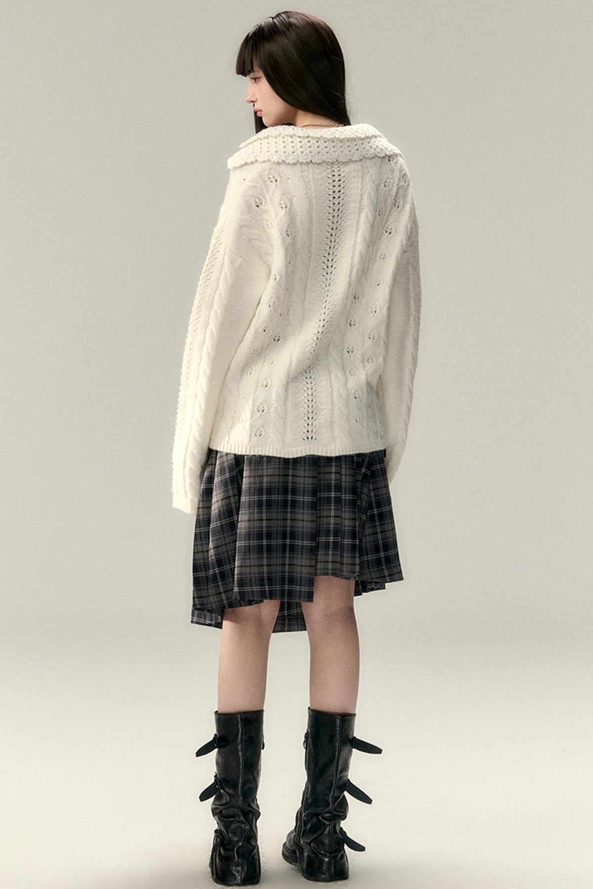 Double Collar Knit Cardigan