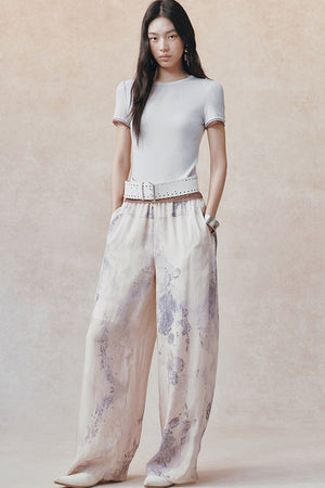 Double-Layer Patchwork Lace Trim T-Shirt