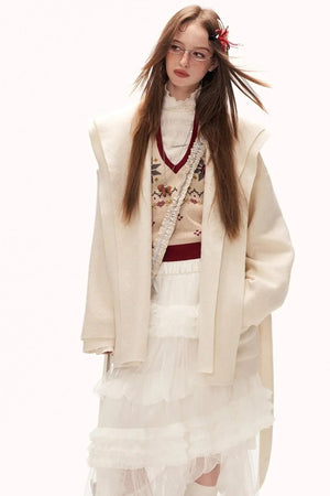 Double-Layered Fur-Trimmed Coat