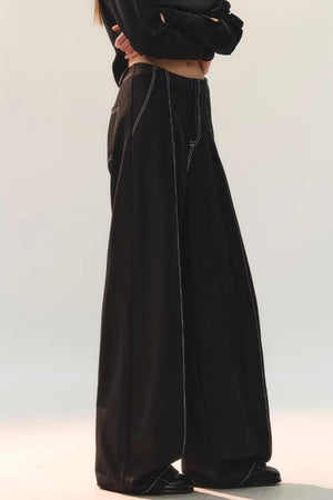 Double Pleated Wide-Leg Pants