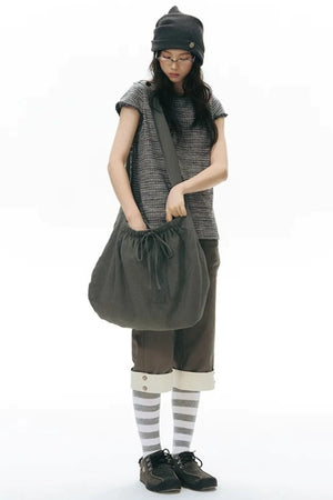 Double-Sided Button Crossbody Bag