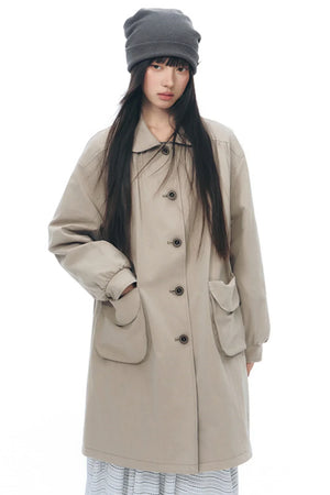Double-Sided Doll Collar Trench Coat