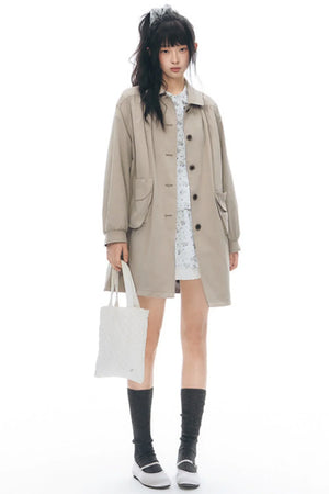 Double-Sided Doll Collar Trench Coat