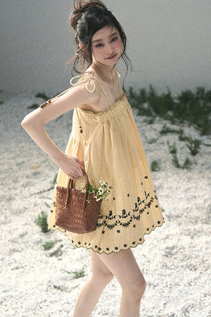 Double-Sided Wave Hem Dress