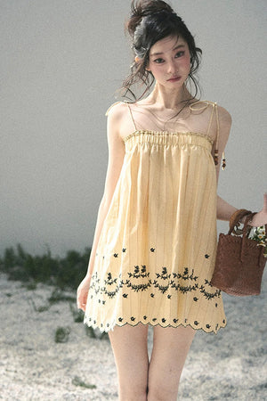 Double-Sided Wave Hem Dress