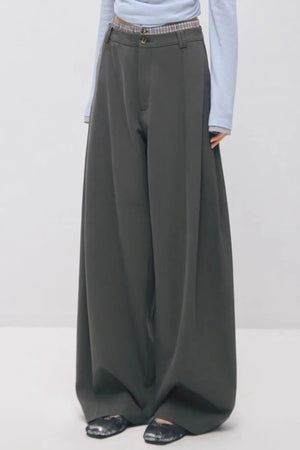 Double-Waistband Pleated Pants