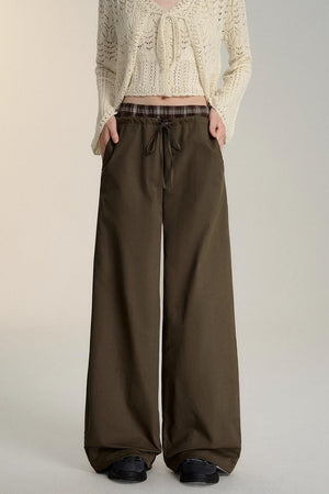 Double-Waistband Wide-Leg Trousers