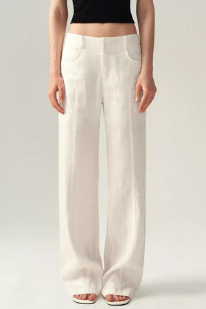 Draped Wide Leg Linen Pants